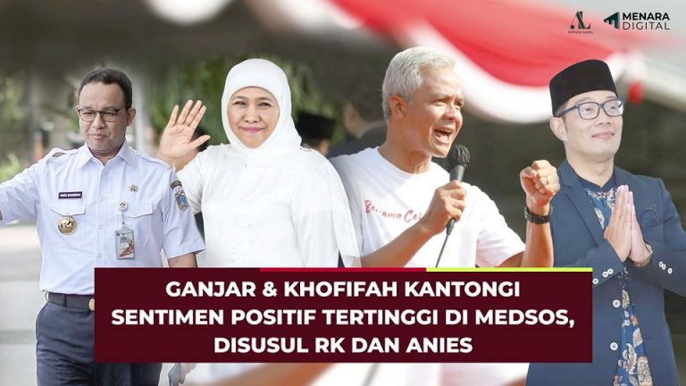 Ganjar & Khofifah Kantongi Sentimen Positif Tertinggi di Medsos, Disusul RK dan Anies