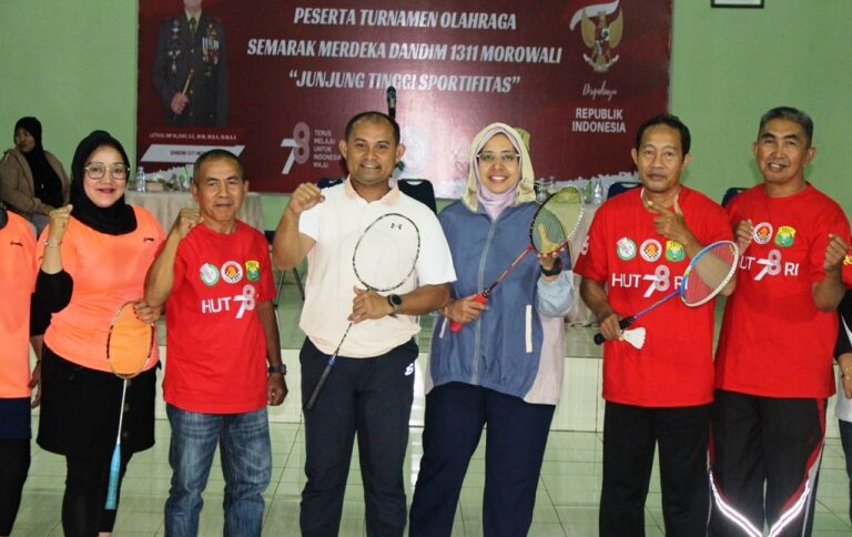 Rayakan HUT RI, Dandim 1311 Morowali Gelar Turnamen Bulu Tangkis