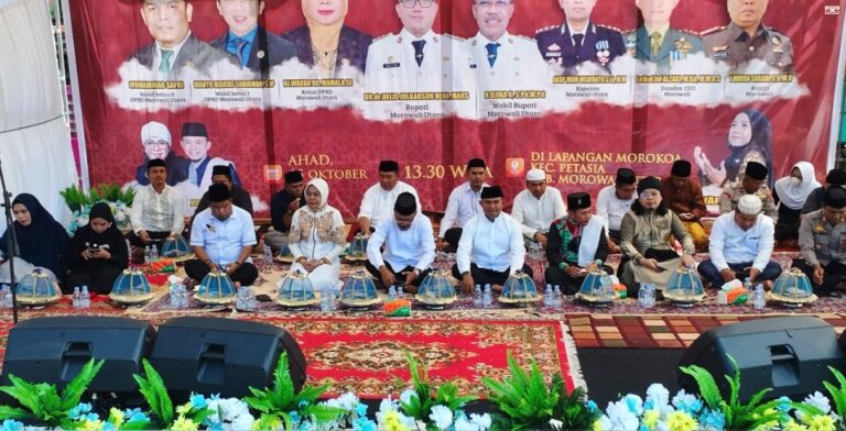 Peringati HUT ke-10 Morowali Utara dan ke-78 TNI, Ketua DPRD dan Dandim 1311 Berdoa Bersama