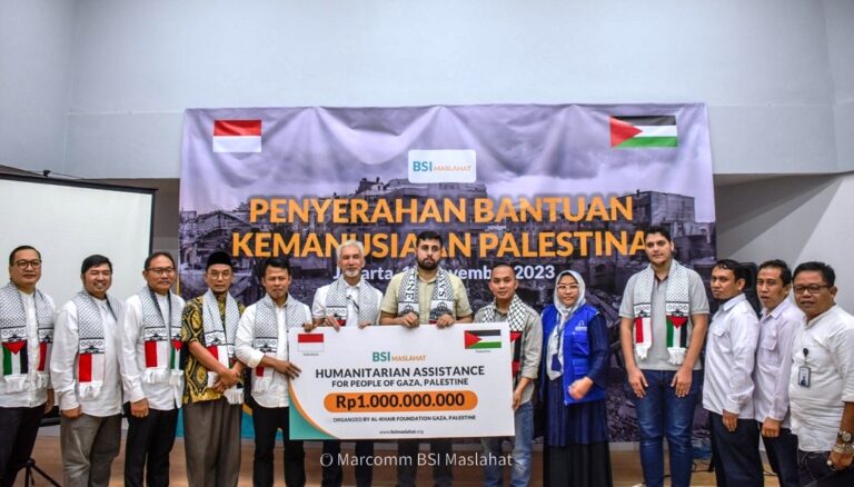 BSI Maslahat Salurkan Bantuan Kemanusiaan Rp1 Miliar untuk Palestina