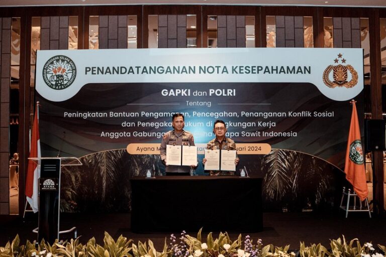 Gapki-Polri Teken MoU Jaga Keamanan dan Kepastian Hukum Industri Kelapa Sawit
