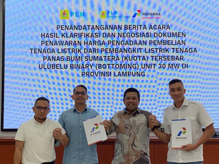 Konsorsium PGE-PLN IP dengan PLN Sepakati Tarif PLTP Ulubelu Bottoming Unit