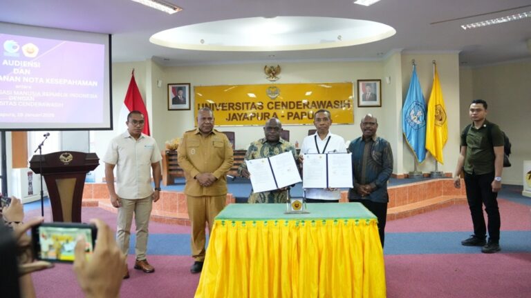 KemenHAM RI dan Uncen Teken MoU, Pigai Dorong Penguatan Pendidikan HAM di Papua