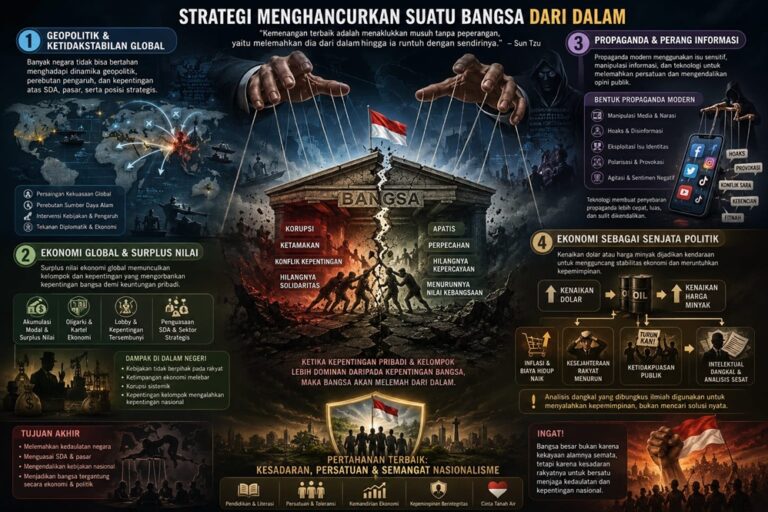 Geopolitik, Ekonomi Global, dan Strategi Pelemahan Bangsa dari Dalam