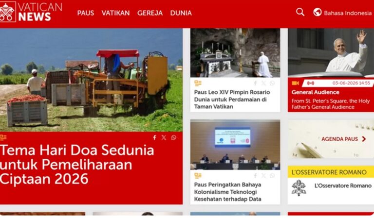 Vatican News Bahasa Indonesia Terbit Perdana Bertepatan Hari Lahir Pancasila